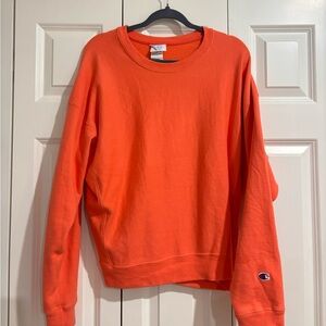 champion women’s pink/orange crewneck sweater